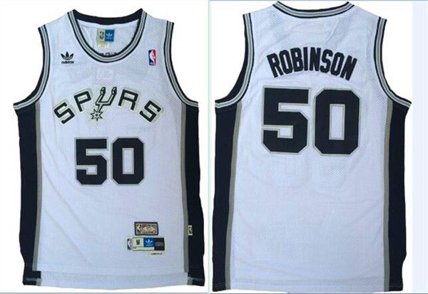 Men San Antonio Spurs #50 Robinson White Adidas NBA Jerseys